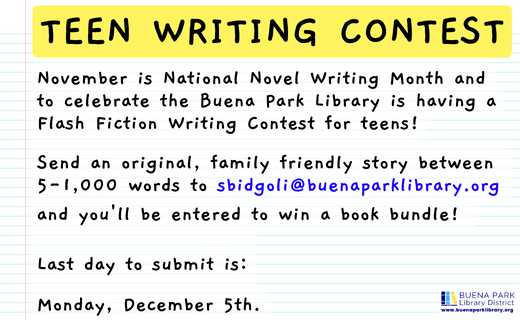 Teen Writing Contest Nov 2022